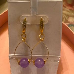 Timeless Lavender Jade tear drop Earrings